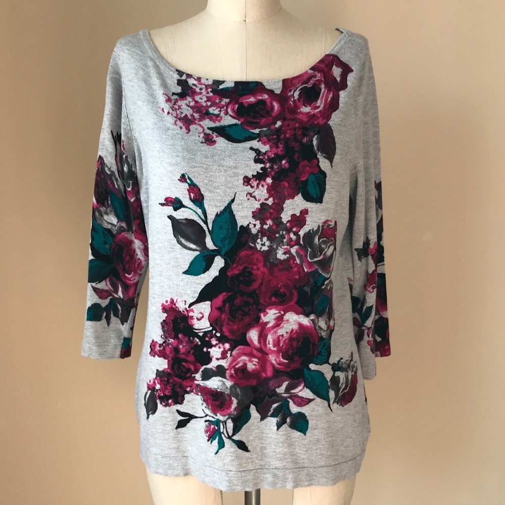 Gray boat neck sweater
